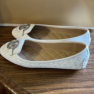 White Michael Kors Ballet Flats